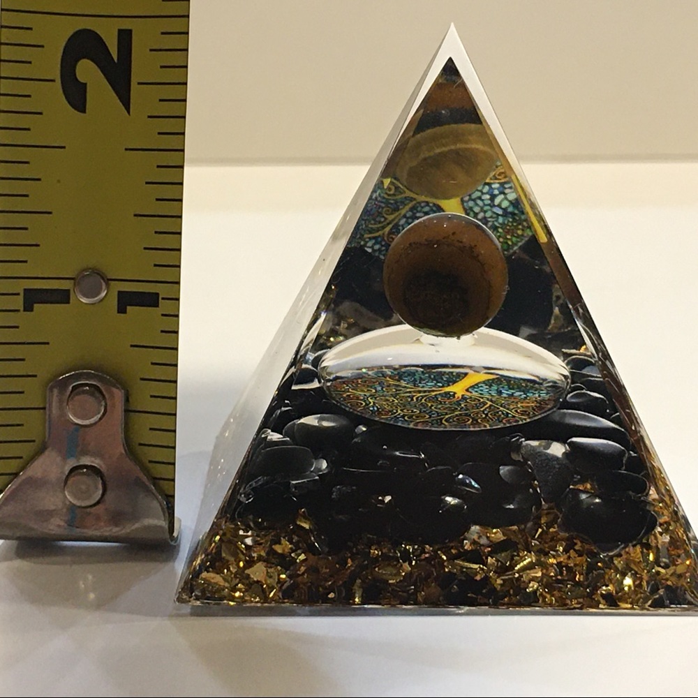 Healing Crystal Natural Tiger Eye Orgonite Pyramid Energy Reiki ChakraMeditation - Picture 4 of 12